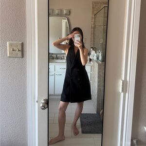 Zara Black Double-Breasted Halter Dress
